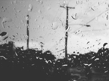 Close-up of wet car windshield during rain