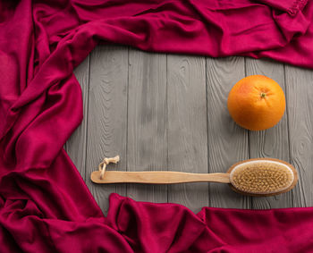 High angle view of food on table