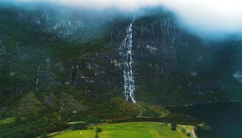 Scenic view of waterfall