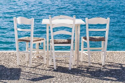 Chairs on beach