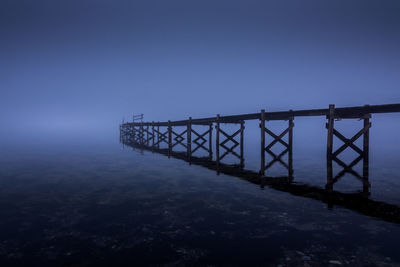 Bathing bridge at sondrup beach, denmark