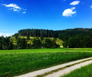 Scenic view of landscape against cloudy sky