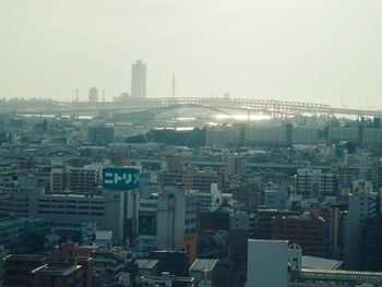 Cityscape against clear sky