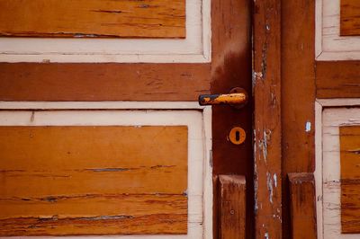 Close-up of wooden door