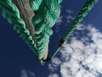 Close-up of rope against blue sky