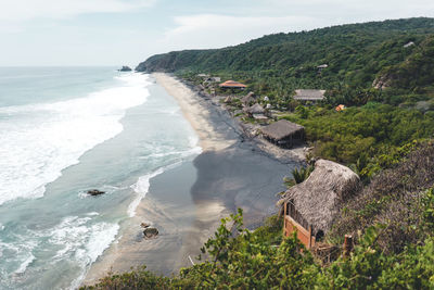 Scenic view of beach against sky