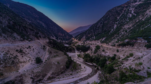 Sunset in the valley of the river bënçe albania