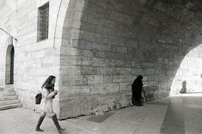 People walking on footpath