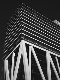 Low angle view of illuminated building at night