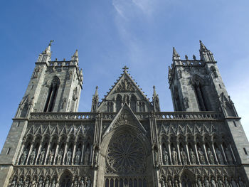 Low angle view of temple building against sky