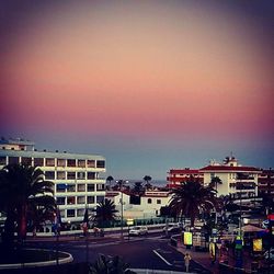 City street at sunset