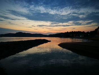 Scenic view of sunset over landscape