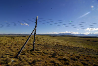 Low voltage power grid and power lines in patagonia, argentina