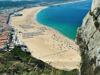 High angle view of beach