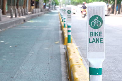 Bicycle lane in bangkok metropolis