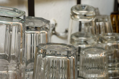 Close-up of glass jar on table