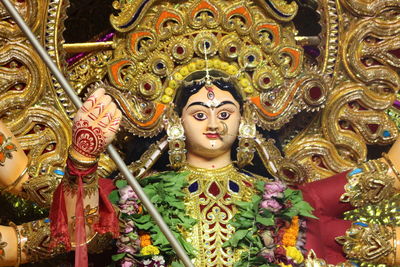 Close-up of durga statue