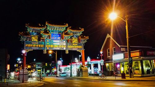 Illuminated city at night