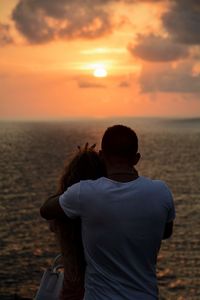 Rear view of a man on beach