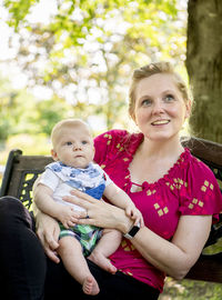 Portrait of smiling mother and daughter