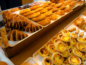 High angle view of meat for sale