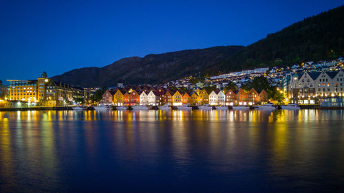 Scenic view of river at night