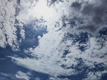 Low angle view of clouds in sky