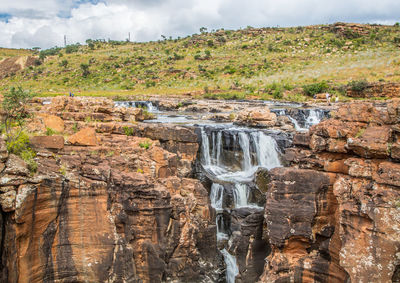 Scenic view of waterfall