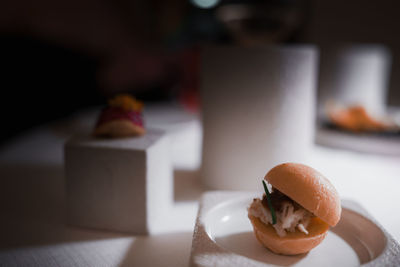 Close-up of food on table