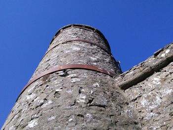 Low angle view of historic building against blue sky