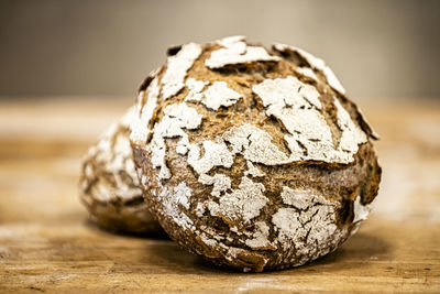 Close-up of bread on rock