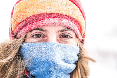 Portrait of a woman in winter