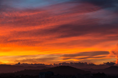 Scenic view of dramatic sky during sunset