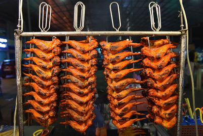 Close-up of meat for sale at market stall