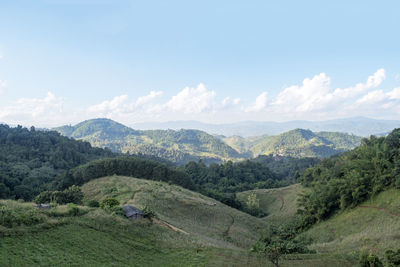 Scenic view of mountains against sky