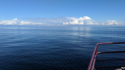 Scenic view of sea against blue sky