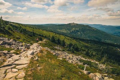 High angle view of landscape against sky