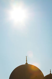 Low angle view of roof against clear sky