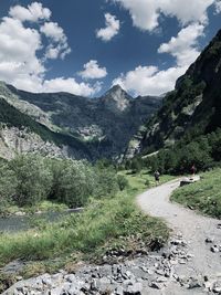 Scenic view of mountains against sky