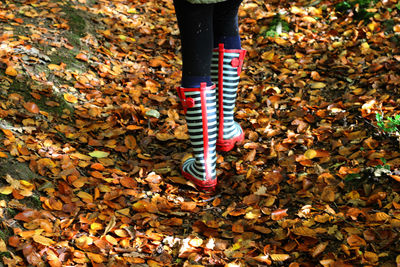 Low section of woman standing on ground