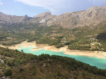 High angle view of lake