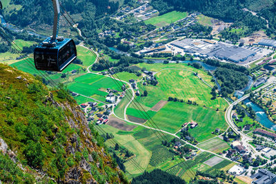 High angle view of agricultural field