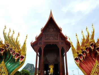 Low angle view of temple against sky