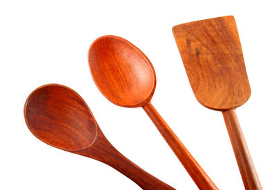 Close-up of wood against white background