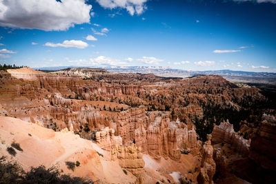 Scenic view of landscape against cloudy sky