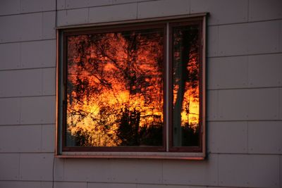 View of built structure at sunset
