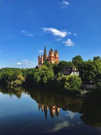 Reflection of building in lake