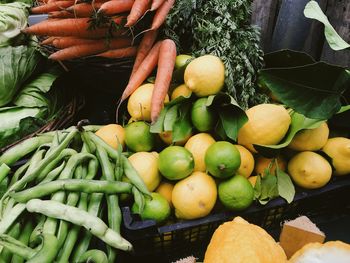 Close-up of fruits for sale in market