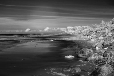 Scenic view of beach against sky