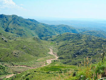 High angle view of landscape against sky